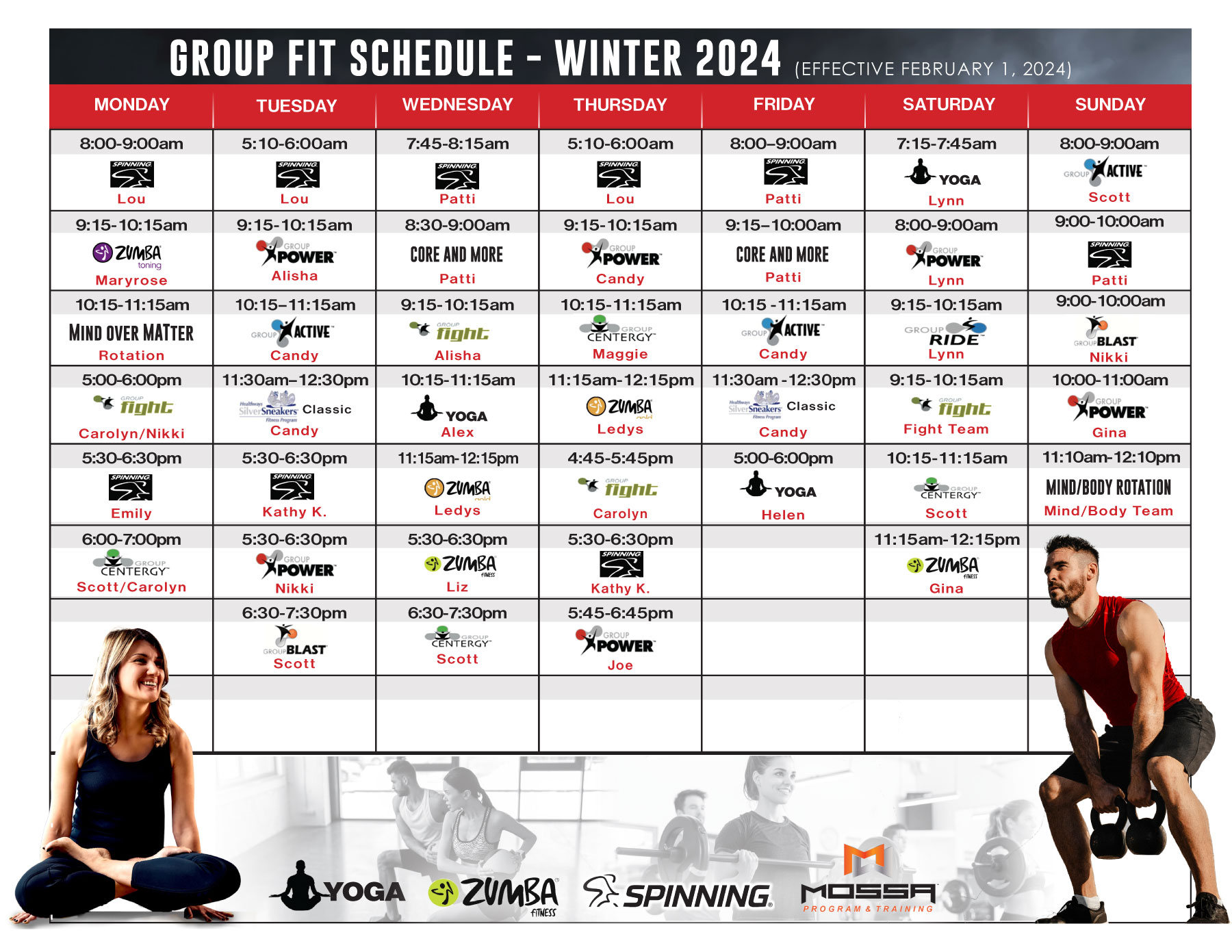 Class Schedules Inshape Fitness Center